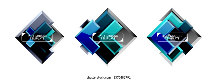 Conjunto de iconos geométricos de flecha, banners o plantillas de fondo. Ilustración del vector