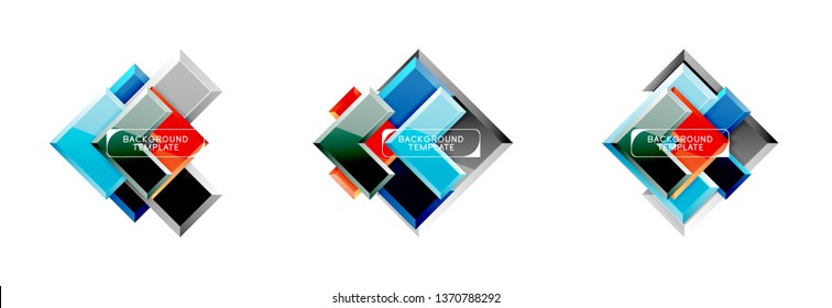 Set of arrow geometric logo icons, banners or backgrounds templates. Vector illustration