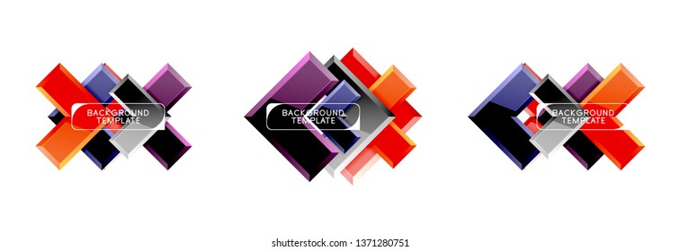 Set von Pfeil-geometrischen Logo-Symbolen, Bannern oder Hintergründen Vorlagen. Vektorgrafik
