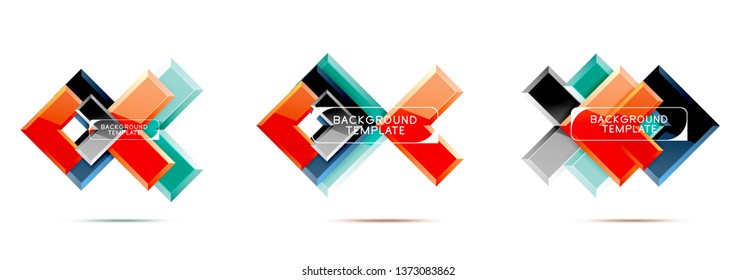 Set of arrow geometric logo icons, banners or backgrounds templates. Vector illustration