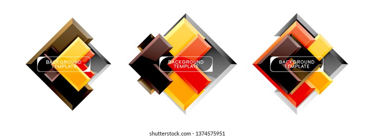 Set of arrow geometric logo icons, banners or backgrounds templates. Vector illustration