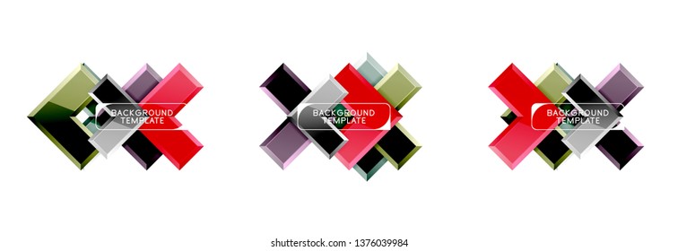 Set of arrow geometric logo icons, banners or backgrounds templates. Vector illustration