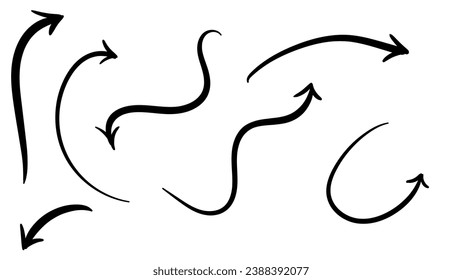 Set of arrow graphic assets with various style