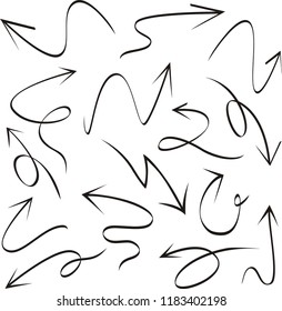 Set of Arrow Hand Drawn Design and  Element