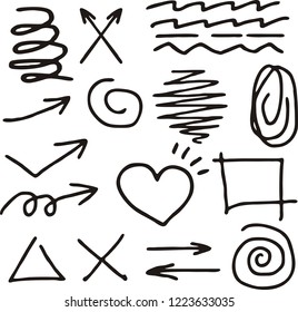 Set of Arrow Hand Drawn Design and Element