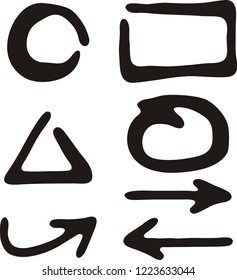 Set of Arrow Hand Drawn Design and Element
