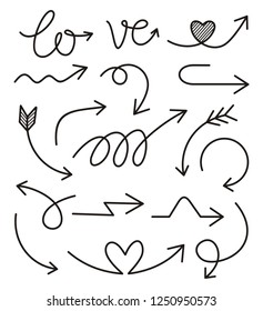 Set of Arrow Hand Drawn Design Element