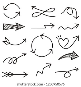 Set of Arrow Hand Drawn Design Element