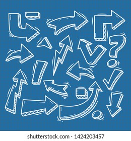 Set of Arrow Hand Drawn Design Element
