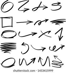 Set of Arrow Hand Drawn Design Element