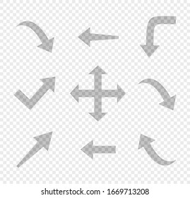 Set of Arrow Hand Drawn Design Element on transparent background. Vector design element.