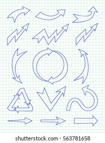 Set of Arrow Hand Drawn Design Element