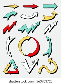Set of Arrow Hand Drawn Design Element