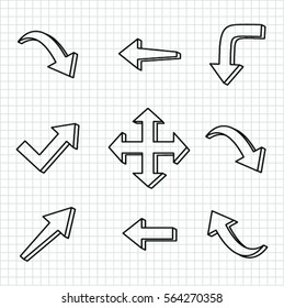 Set of Arrow Hand Drawn Design Element