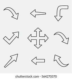 Set of Arrow Hand Drawn Design Element