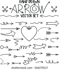Set of Arrow Hand Drawn Design Element