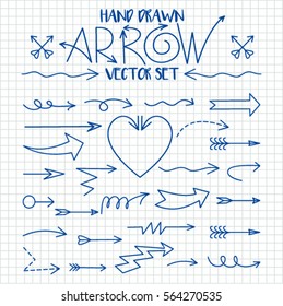 Set of Arrow Hand Drawn Design Element