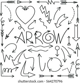 Set of Arrow Hand Drawn Design Element