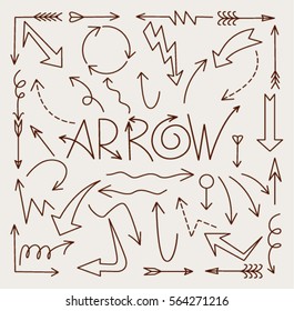 Set of Arrow Hand Drawn Design Element