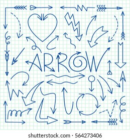 Set of Arrow Hand Drawn Design Element