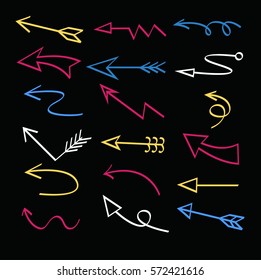 Set of Arrow Hand Drawn Design Element