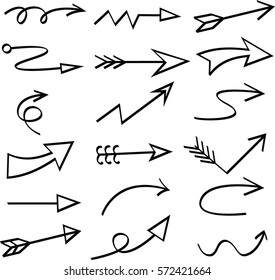Set of Arrow Hand Drawn Design Element
