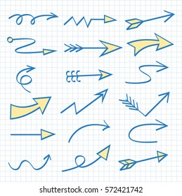 Set of Arrow Hand Drawn Design Element