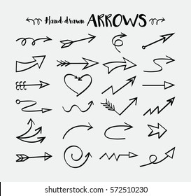 Set of Arrow Hand Drawn Design Element