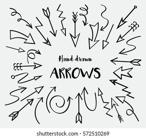 Set of Arrow Hand Drawn Design Element