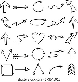 Set of Arrow Hand Drawn Design Element