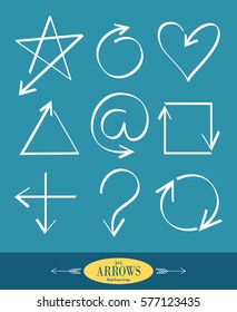 Set of Arrow Hand Drawn Design Element