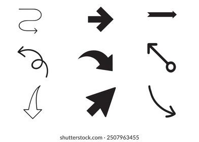 Establecer icono de flecha, signo de flechas negras. Elementos para empresas