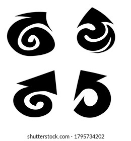 Set arrow icon. Black vector arrows.