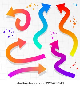 set arrow icon for business presentation.Vector abstract arrows for design use. colorful arrow symbols. arrow gradient color.