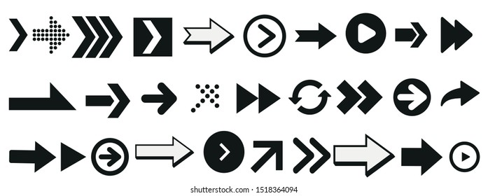 Set arrow icon. Collection different arrows sign. arrows vector collection black. Abstract elements for business infographic. Up and down trend.