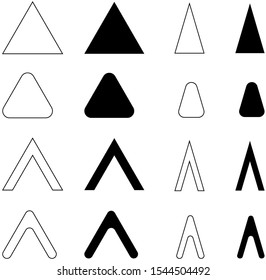 Set arrow icon. Collection of different arrows. Black and white with stroke vector arrows