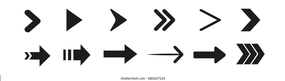 Set arrow icon. Collection different arrows sign. Black vector arrows.Modern simple arrows. Vector illustration.10EPS