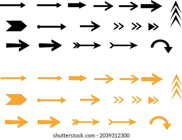 Set arrow icon. Collection different arrows sign. Black vector arrows – vector
