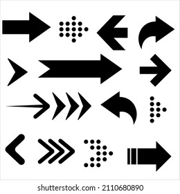 Set arrow icon. Collection different arrows sign. Black vector arrows – vector.