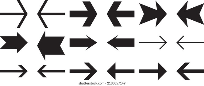 Set arrow icon. Collection different arrows sign. Black vector arrows – vector