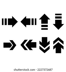 Establecer icono de flecha. Señal de flechas diferentes de la colección. Flechas vectoriales negras - vector. Flechas colección vectorial con estilo elegante y color negro.