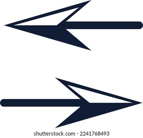 Establecer icono de flecha. Señal de flechas de ruta diferentes de la colección. Flechas vectoriales negras - vector