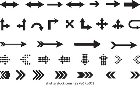Set arrow icon. Collection different arrows sign. Black vector arrows – vector