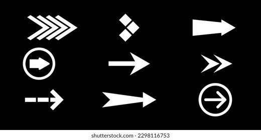 Set arrow icon. Collection different arrows sign
