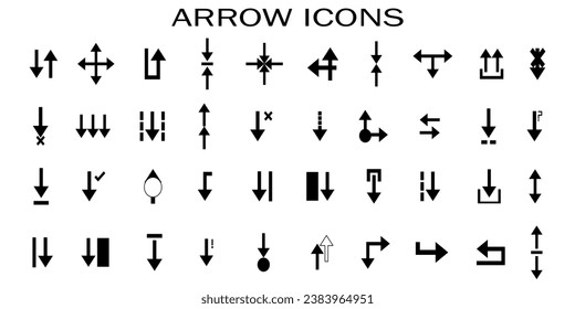 Set arrow icon. Collection different arrows sign.