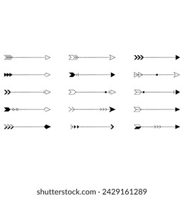 Set arrow icon. Collection different arrows sign. Black vector arrows – vector. Different black directional icons, vector illustration collection for web design, mobile apps, interface.