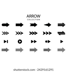 Set arrow icon. Collection different arrows sign. Black vector arrows – vector. Different black directional icons, vector illustration collection for web design, mobile apps, interface.