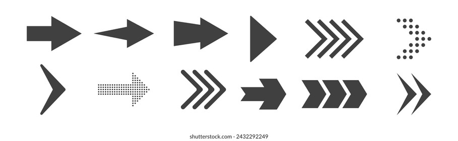 Set arrow icon. Collection different arrows sign