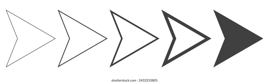 Set arrow icon. Collection different arrows sign