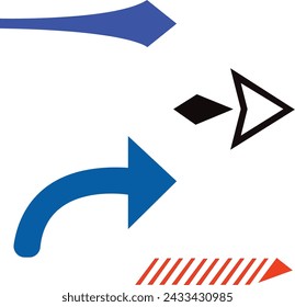 Set arrow icon. Collection different arrows sign. Black  blue vector arrows – vector Explore the chic simplicity of our black arrow collection. 